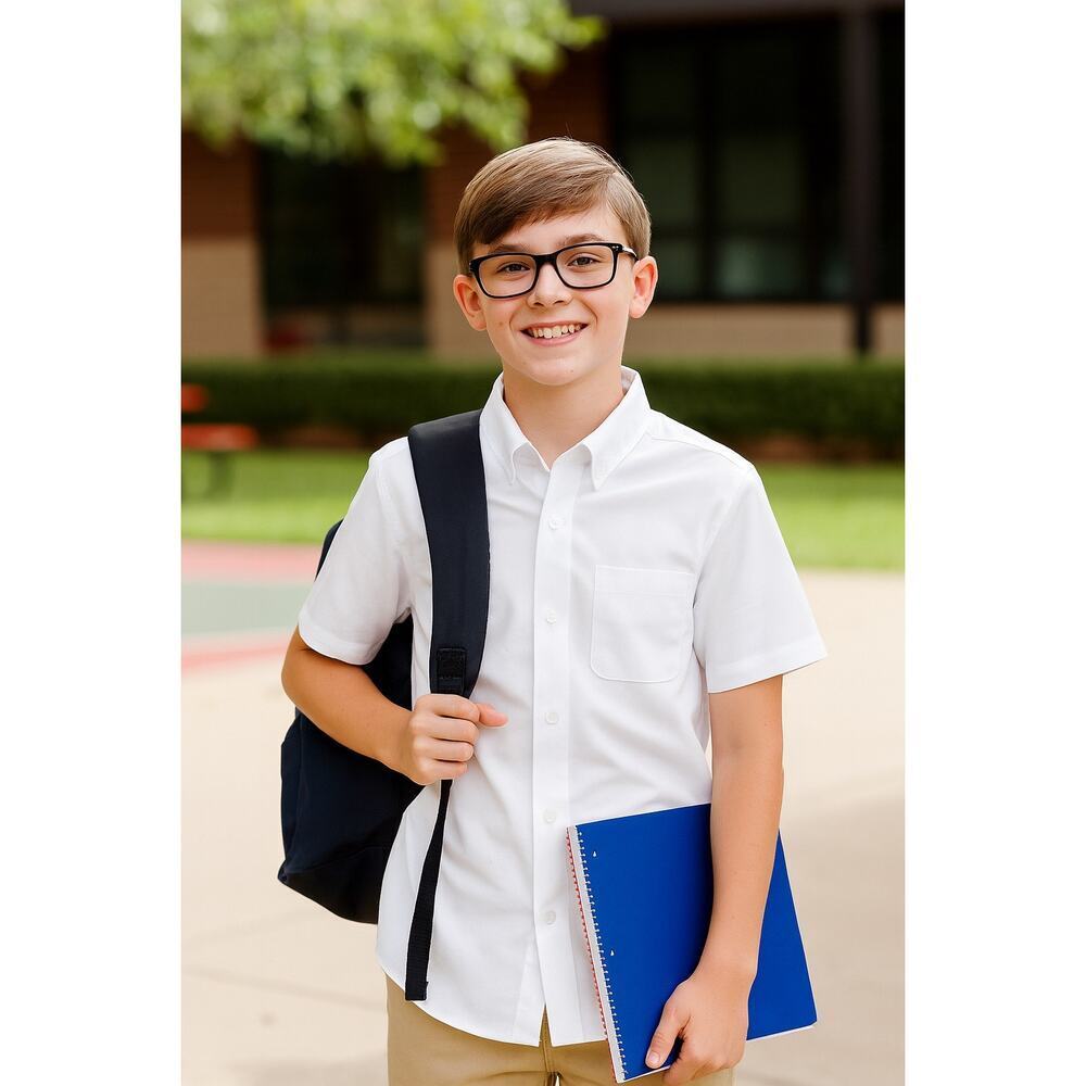 The Children's Place White Short Sleeve Button-Up Shirt